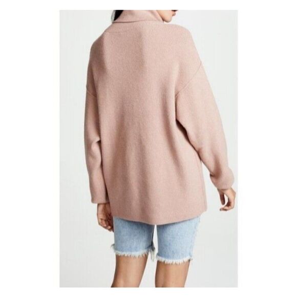 Free People Sweater Pink Mauve Oversized Turtleneck Ribbed Boho Size X-Small - Picture 2 of 12